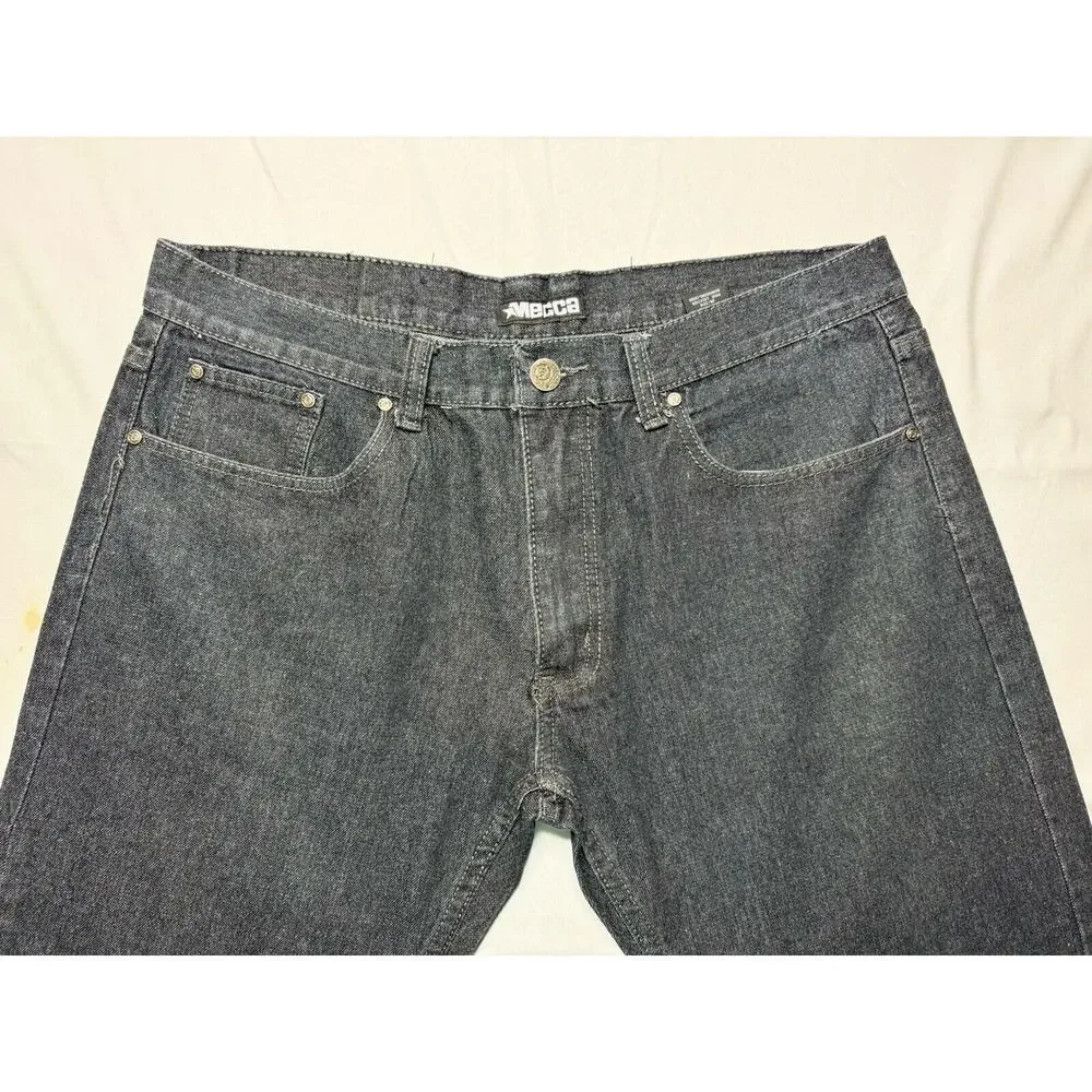 Mecca Men's Dark Wash Straight Leg Blue Denim Jeans - Size‎ 36x29*